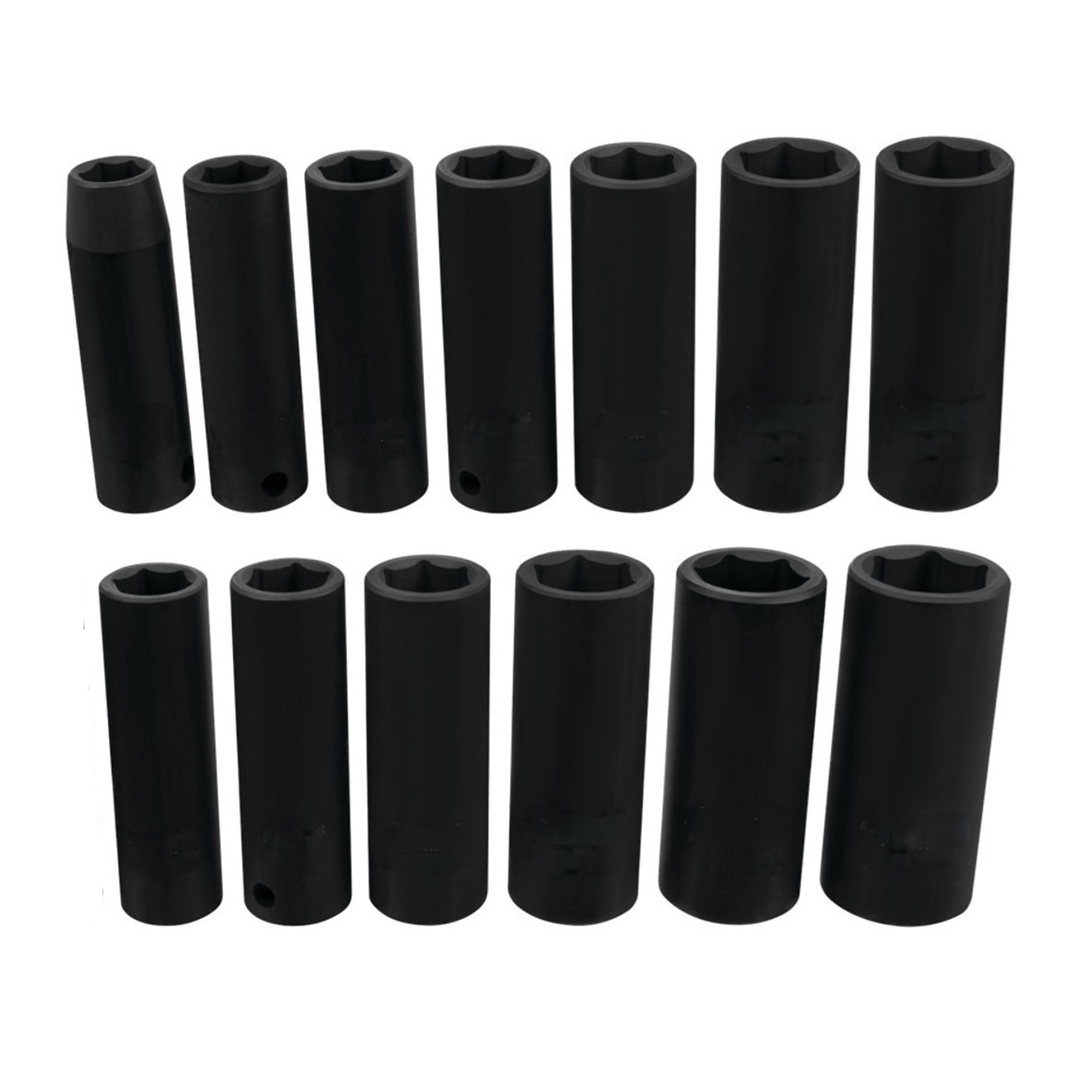 Ironton Deep Impact Socket Set, 3/8in. Drive, 13-Pc., Metric, Black, CR-V Steel